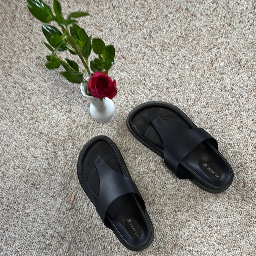 ST. AGNI+ NET SUSTAIN Thong leather flip flops